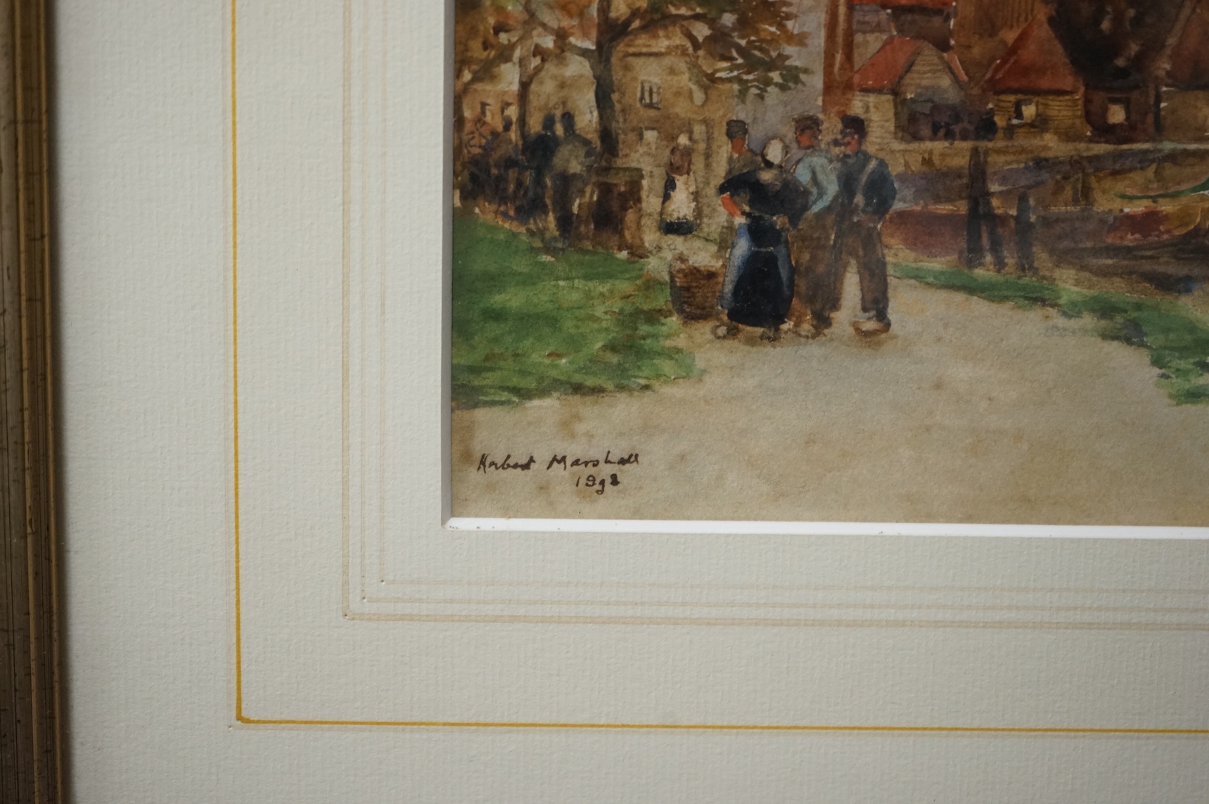 Herbert Menzies Marshall (1841-1913), Windmill, signed and indistinctly dated, inscription verso, watercolour, 17 x 25cm